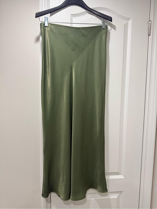 Zara Dresses & Skirts - Zara Olive Satin Slip Skirt, L